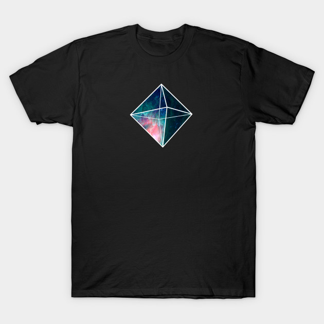 Starred sky geometry concept: a blue crystal heart by Blacklinesw9